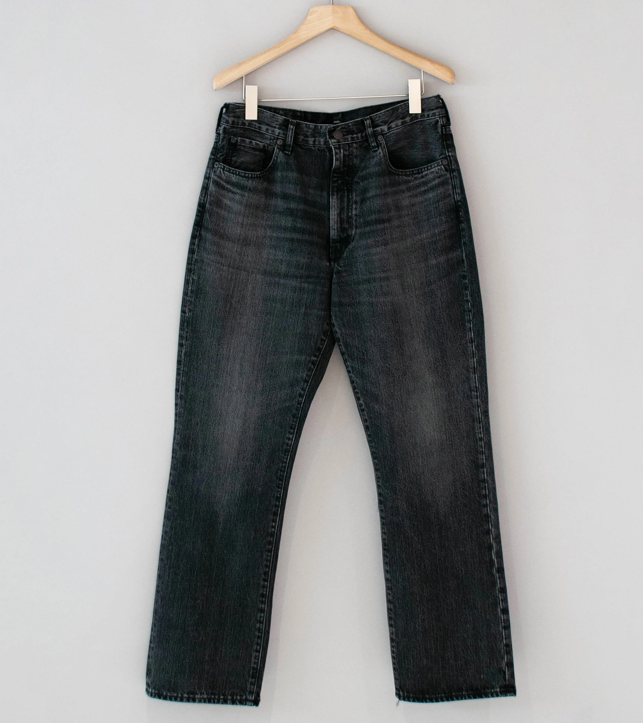 Awasa 'Selvage Denim 5 Pocket Straight Pants' (Black)