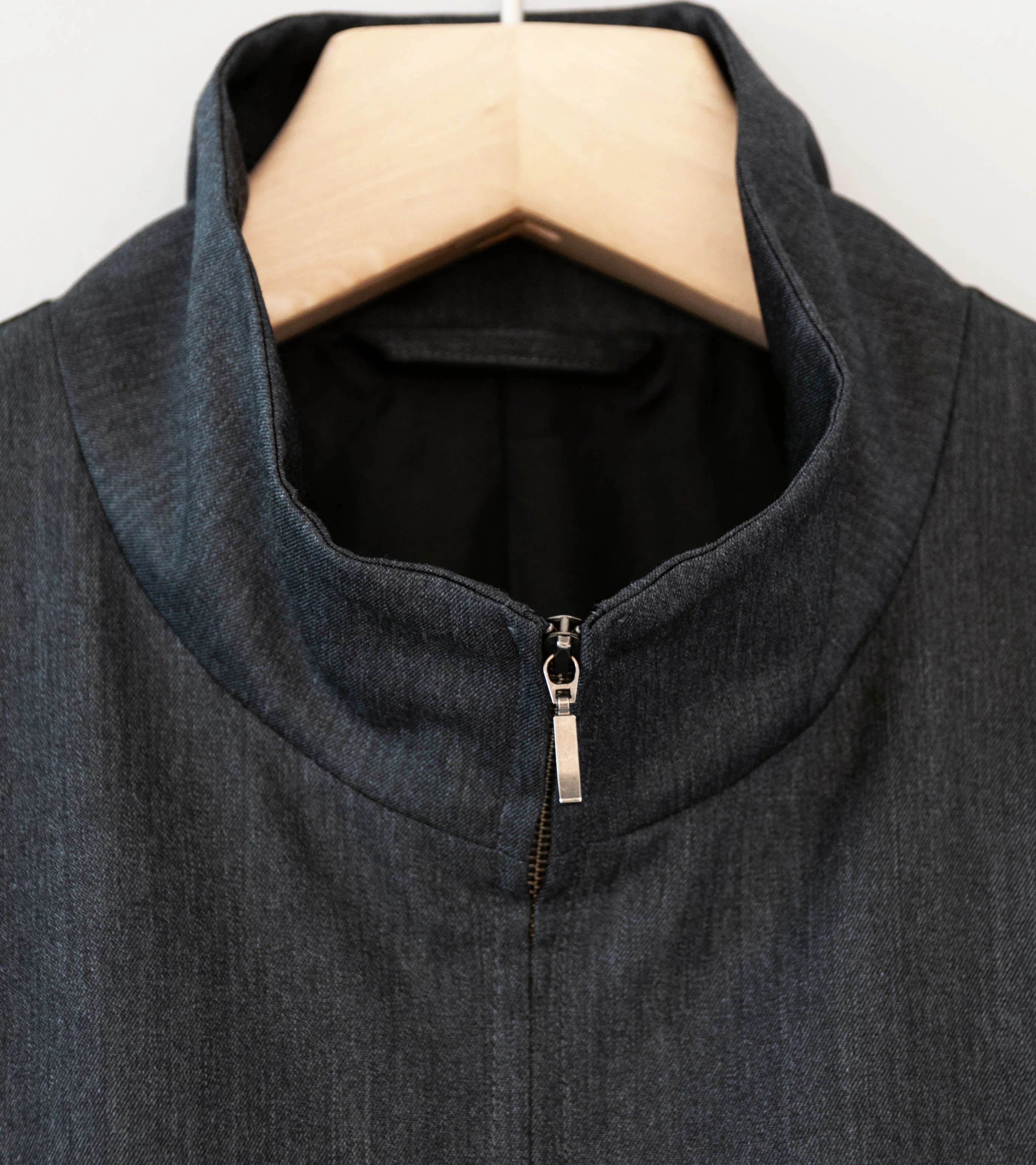 Awasa 'Wool Gabardine Zip Up Jacket' (Gray) - Image 6