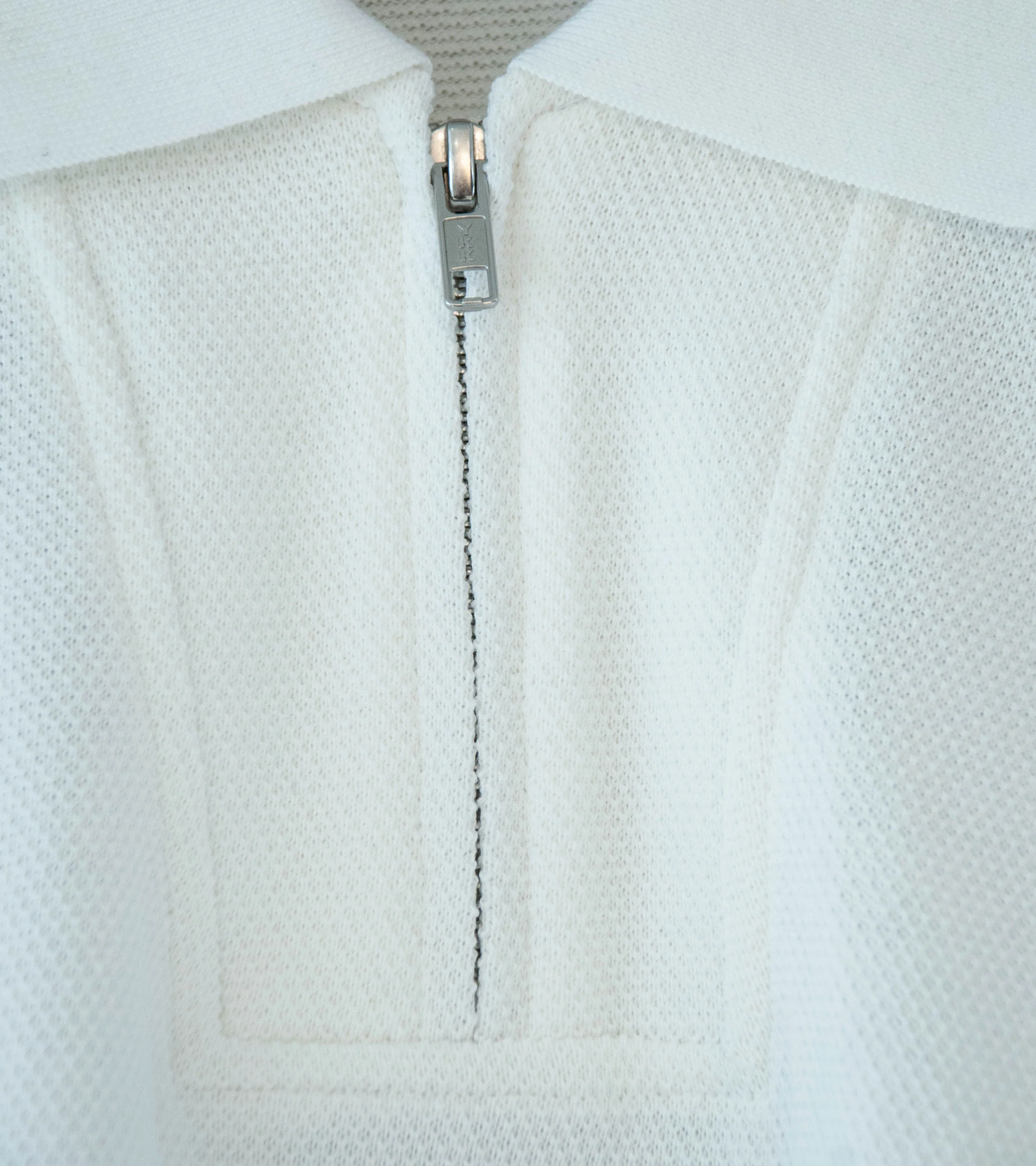 C'H'C'M' 'Zip Polo' (White Dry Touch Cotton Pique) - Image 4