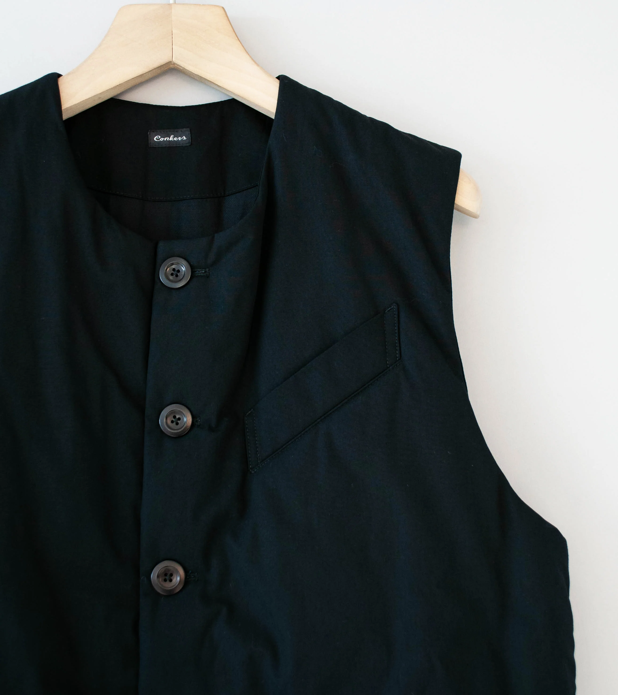 Conkers 'Wadded Waistcoat' (Black Cotton Poplin) - Image 2