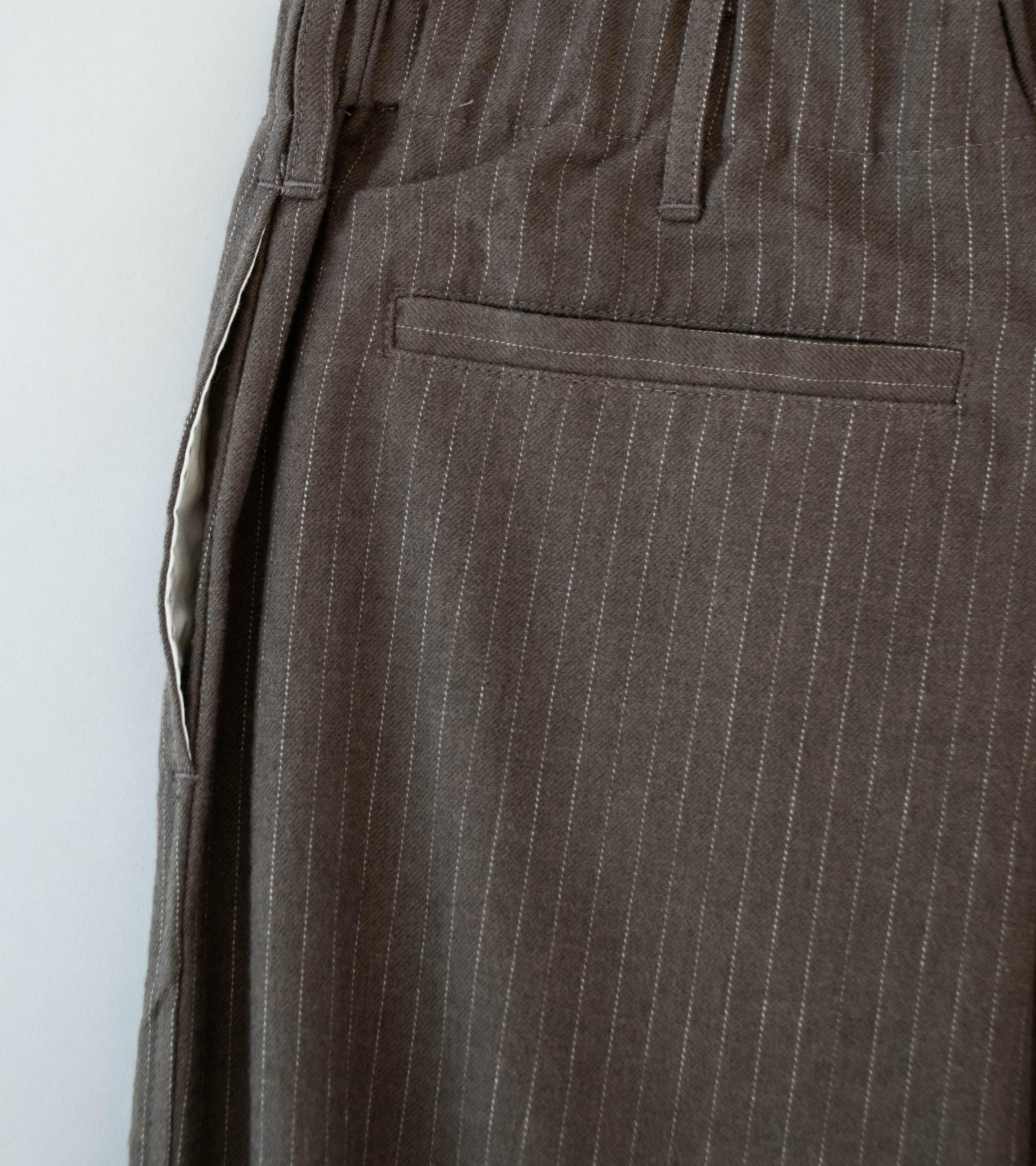 James Coward 'Carry On Pant' (Brown Chalkstripe Wool) - Image 5
