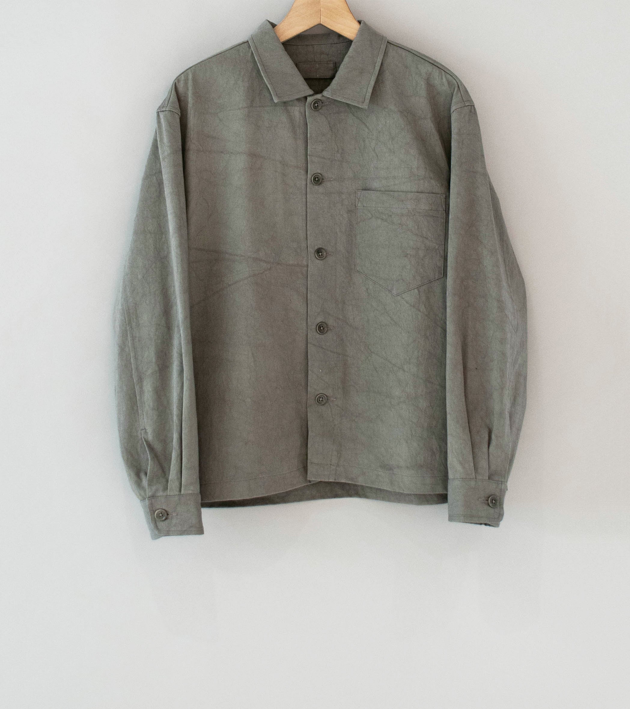 James Coward 'Travail Shirt' (Grey Satin Drum Cotton)