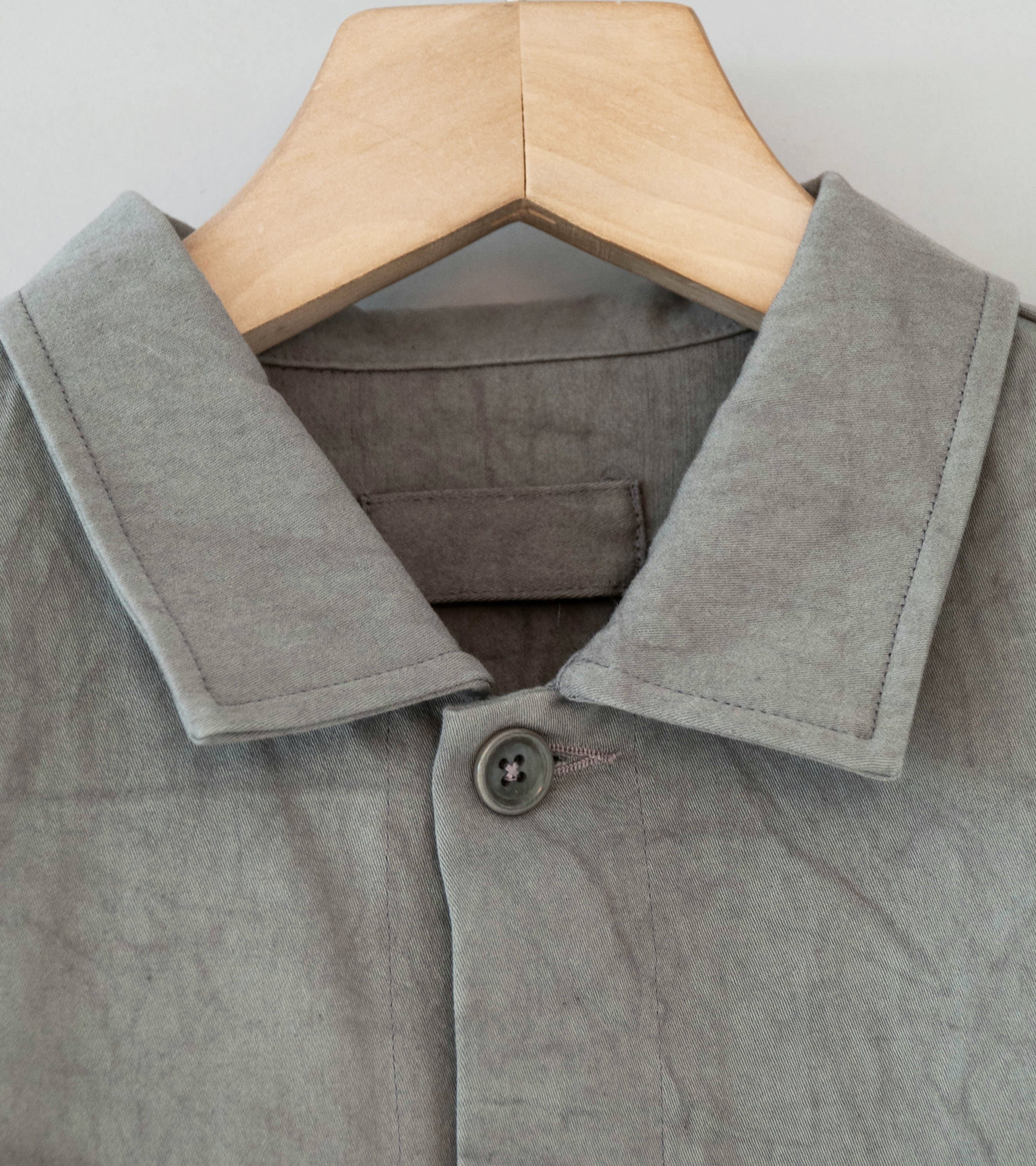 James Coward 'Travail Shirt' (Grey Satin Drum Cotton) - Image 6