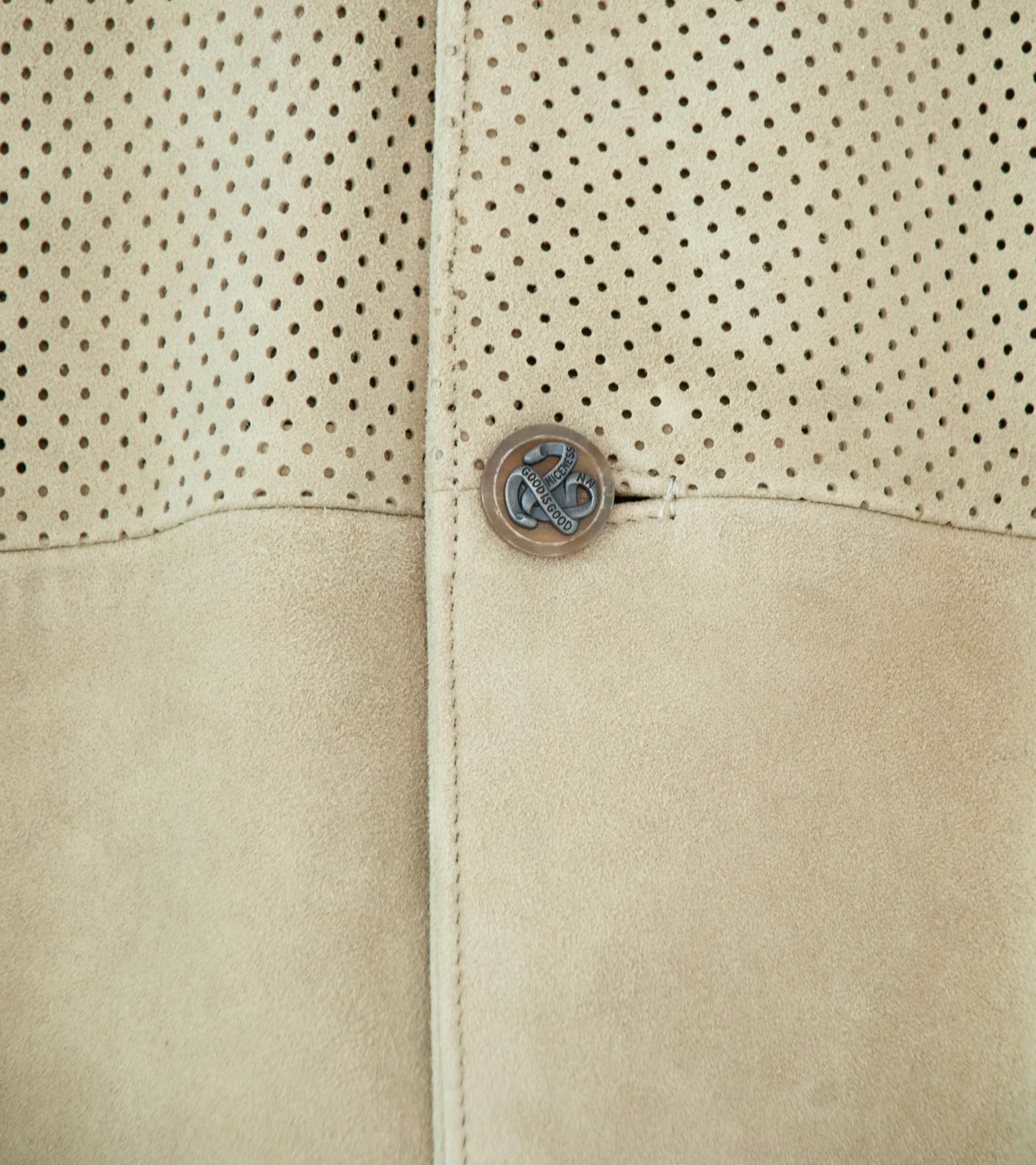 Niceness 'ROKER Trinity Leather Shirt Jacket' (Taupe) - Image 11