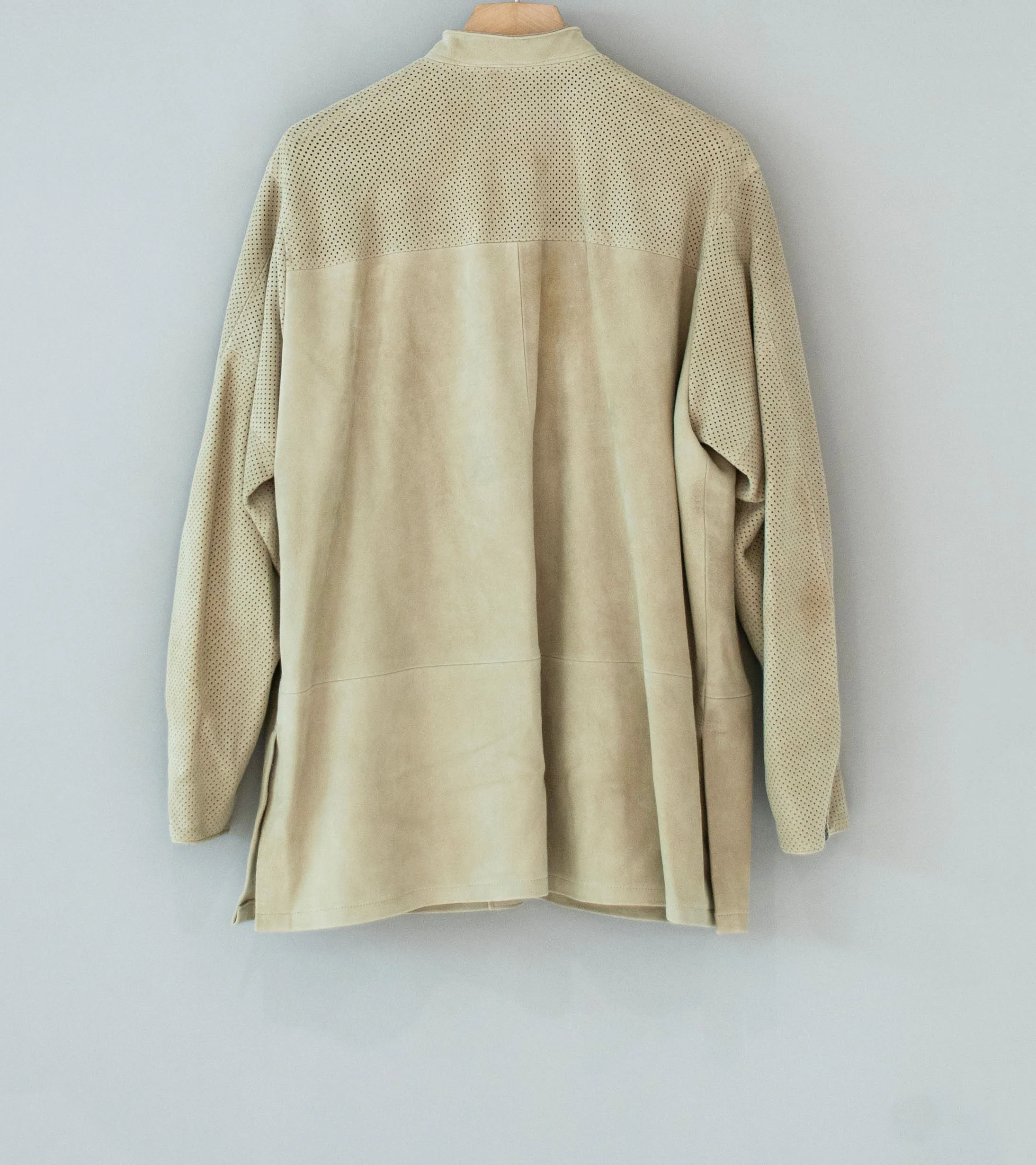 Niceness 'ROKER Trinity Leather Shirt Jacket' (Taupe) - Image 12