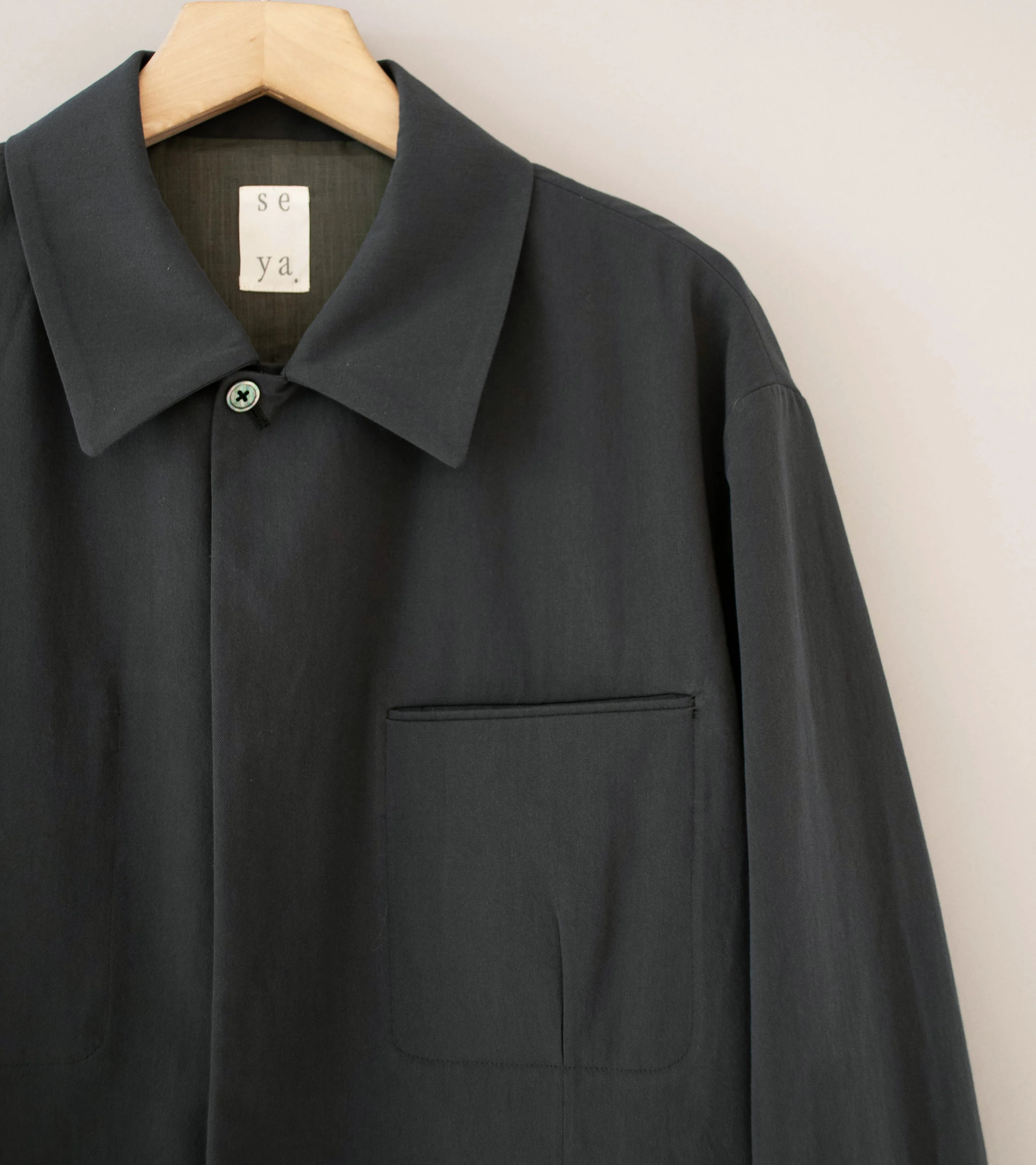 Seya 'Lao Blouson' (Charcoal Organic Washed Cotton Twill) - Image 4