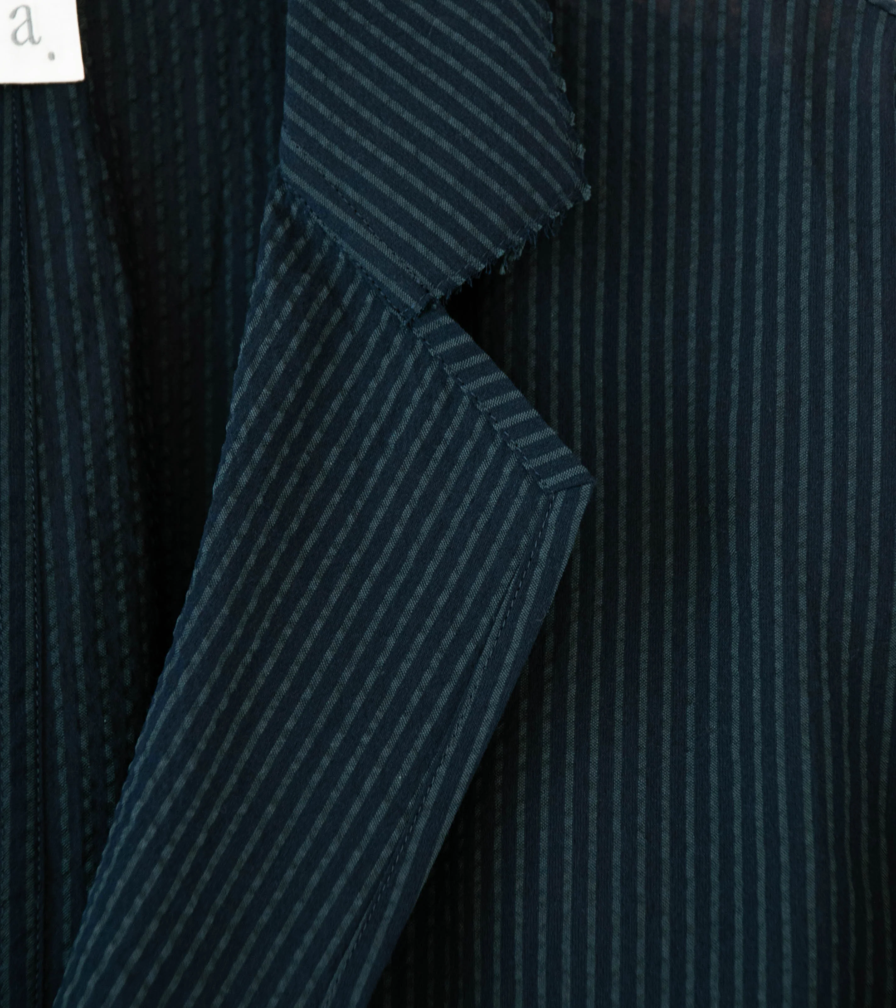 Seya 'Nam Ou Zero Jacket' (Navy Stripe Silk Seersucker) - Image 3
