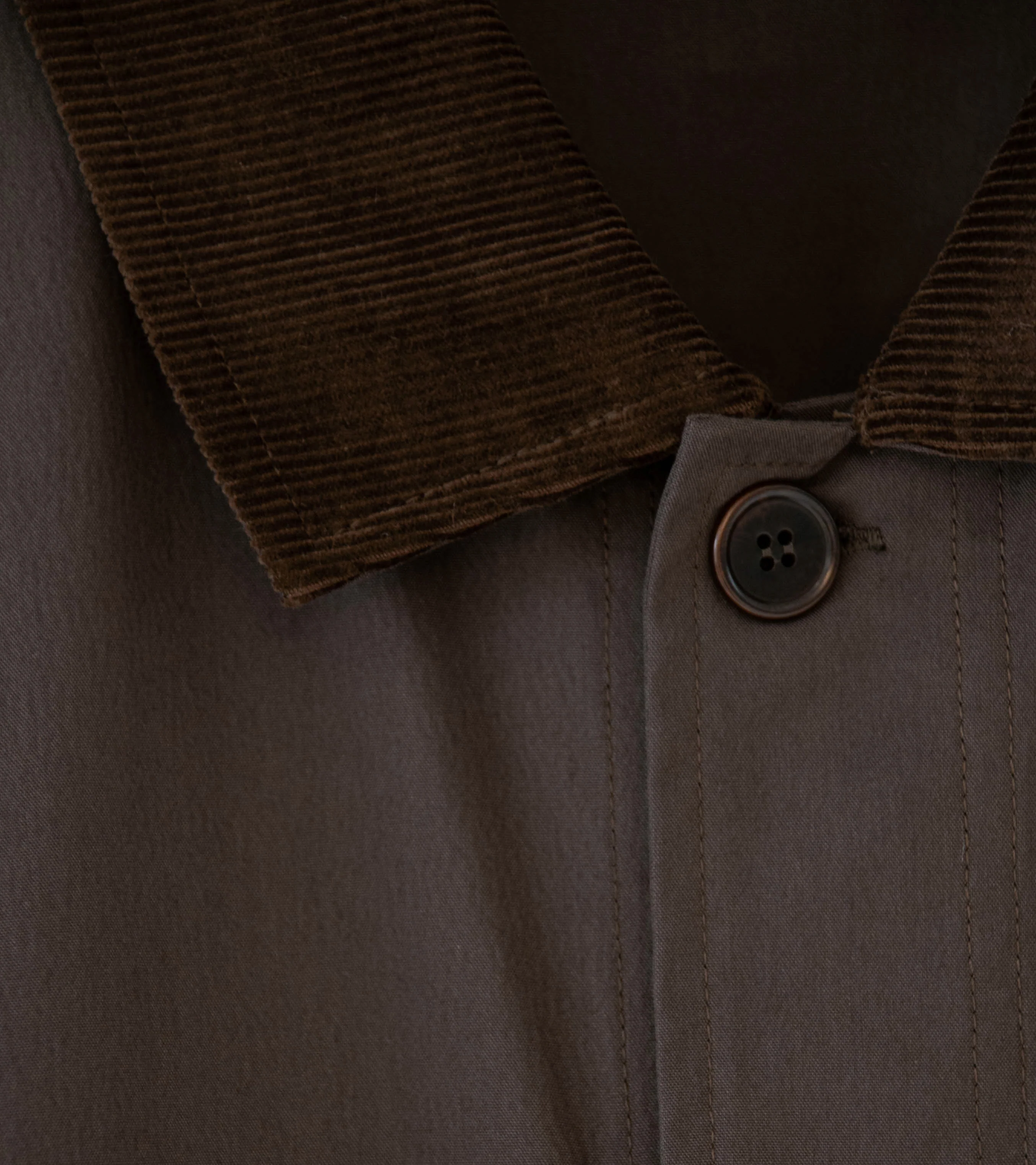 Velardi 'Lightweight Poplin Utility Jacket' (Brown Cotton Nylon) - Image 6