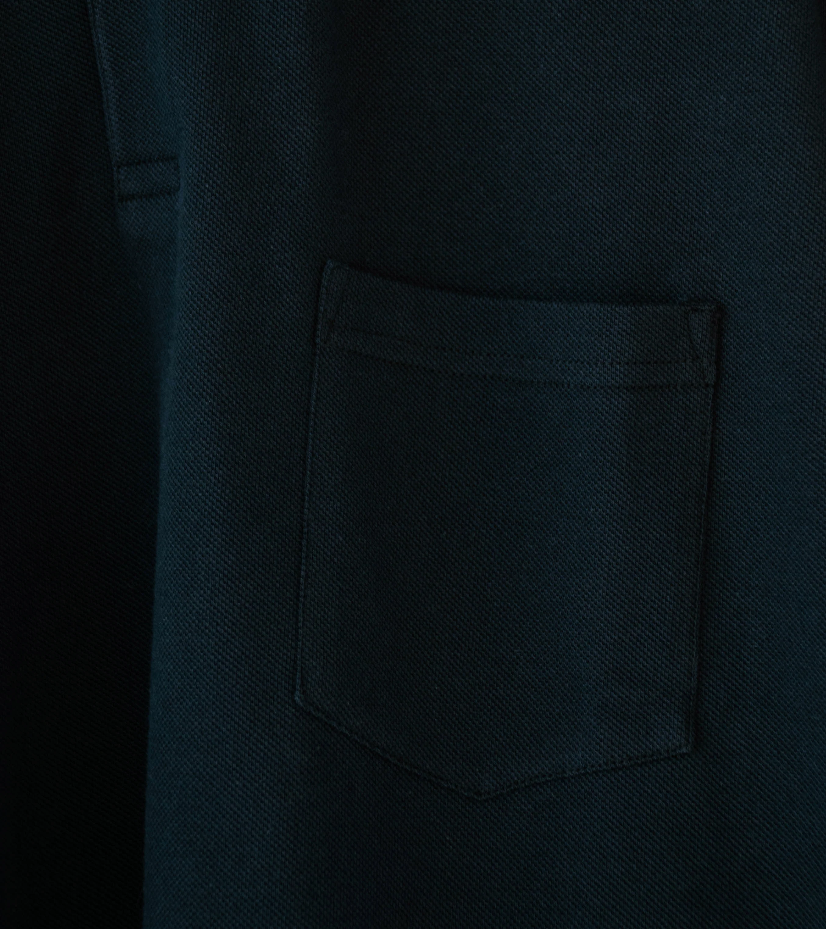 Velardi 'Long Sleeve Pique Pocket Polo' (Black Cotton) - Image 3