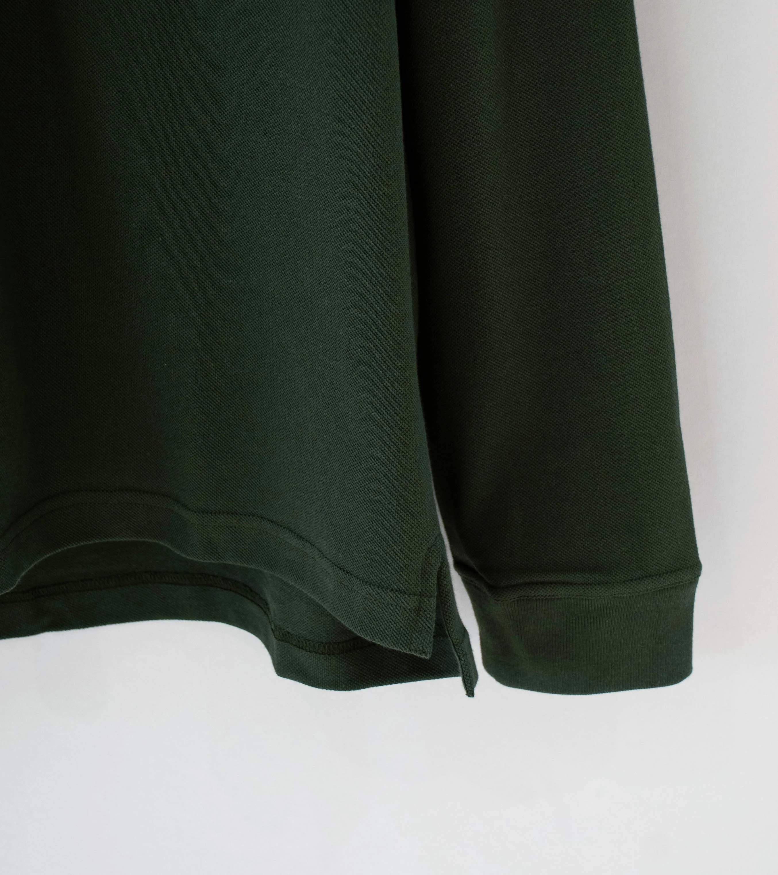 Velardi 'Long Sleeve Pique Pocket Polo' (Dark Green Cotton) - Image 4
