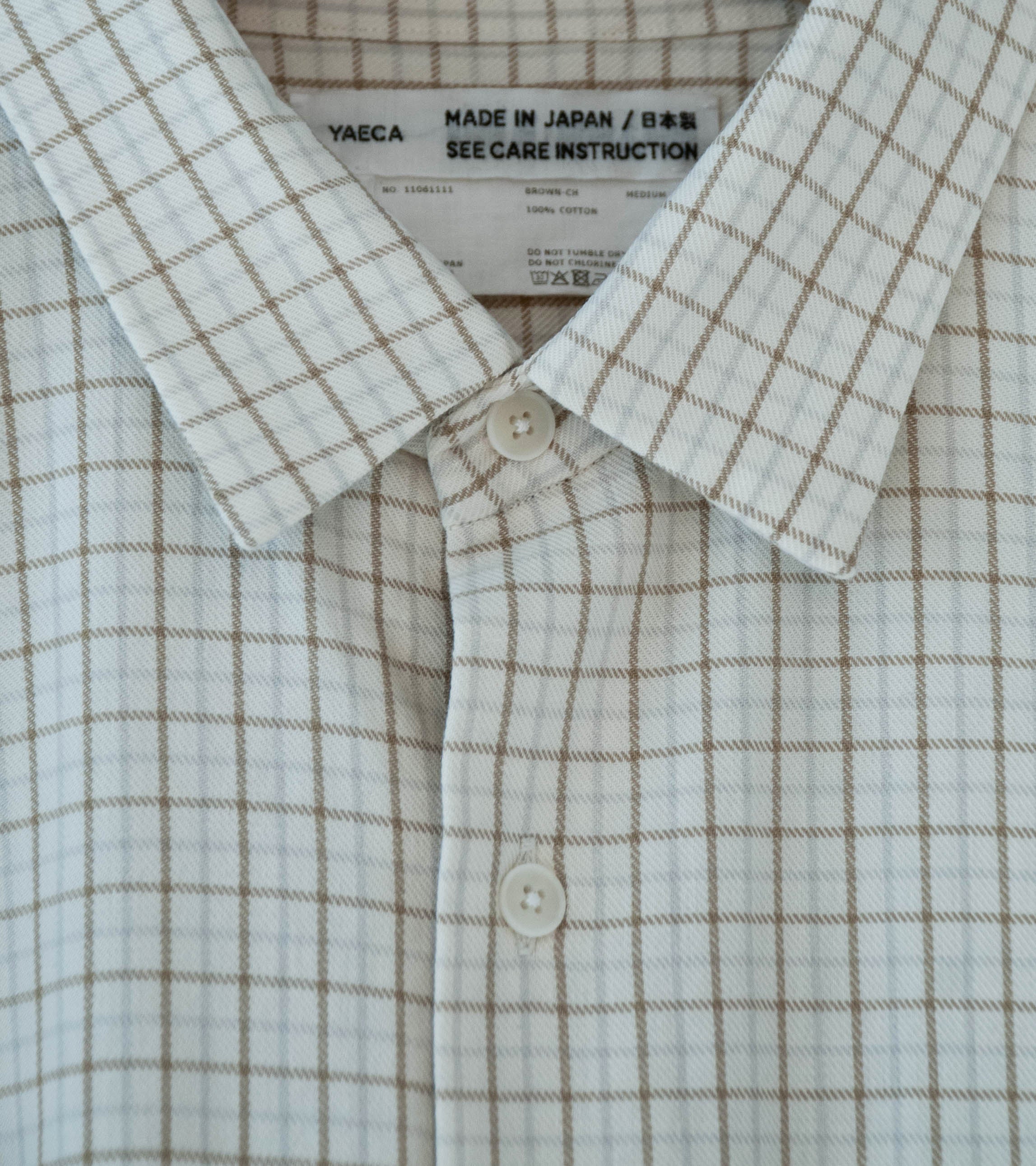 Yaeca 'Button Shirt Wide' (Brown Check) - Image 6